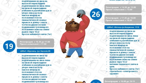 График ГТО на ноябрь